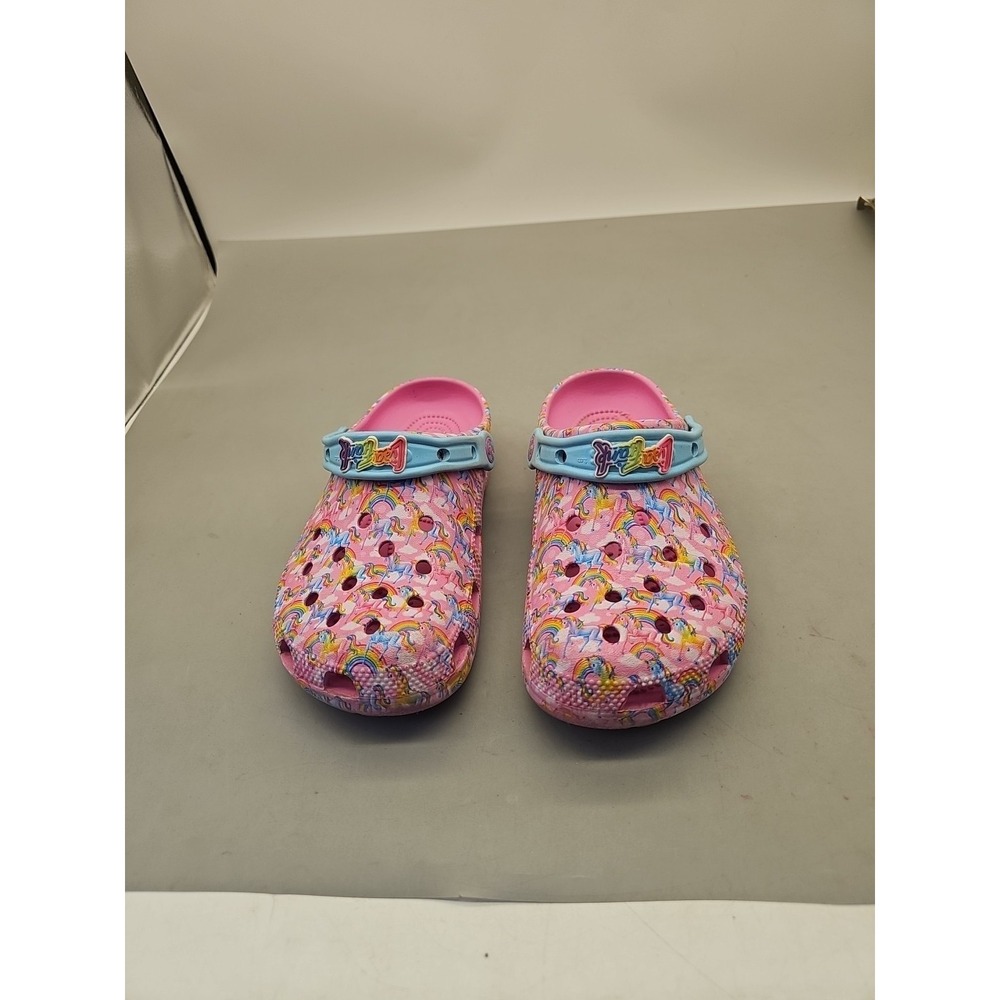 Crocs Lisa Frank Pink Unicorns Rainbows Sz 5